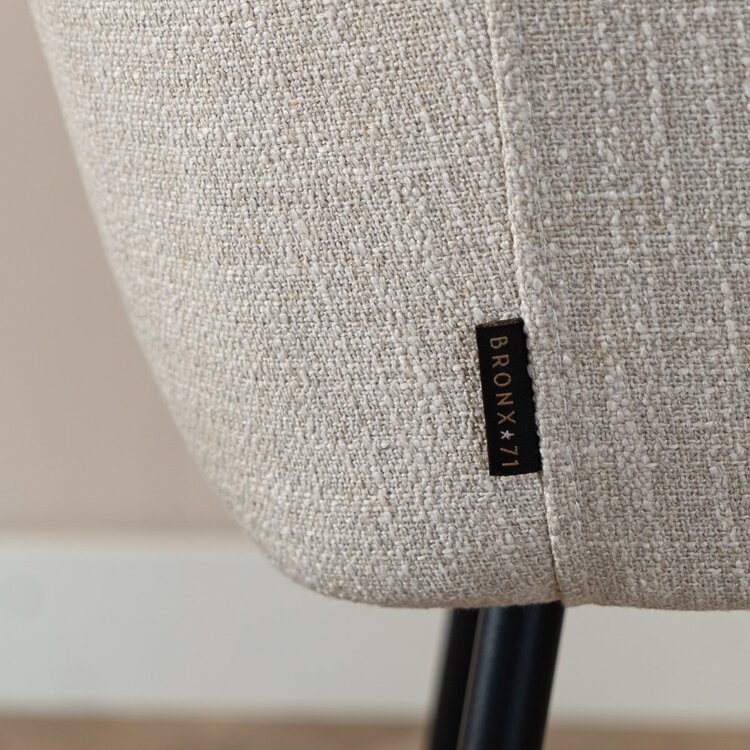 Barhocker Ciara taupe Leinen 65 - 78 cm