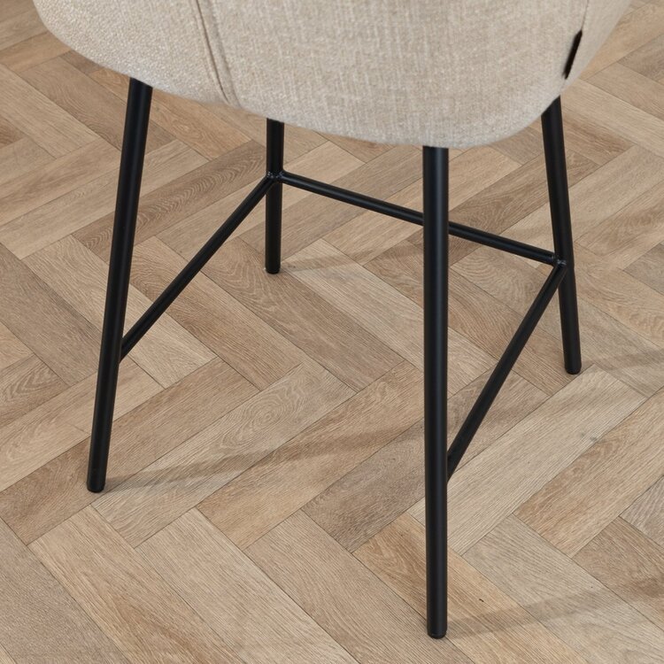 Barhocker Ciara taupe Leinen 65 - 78 cm