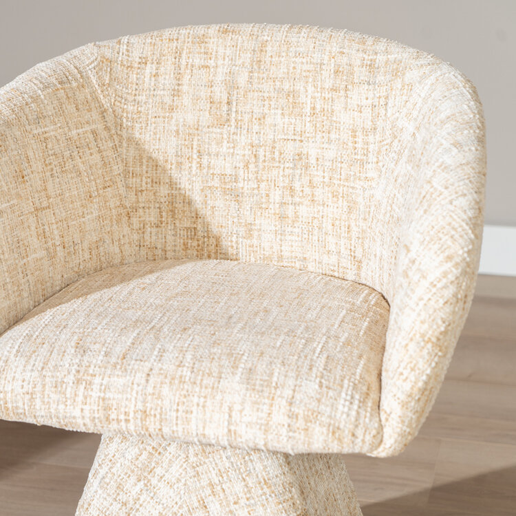 Esszimmerstuhl Lenn drehbar Chenille beige