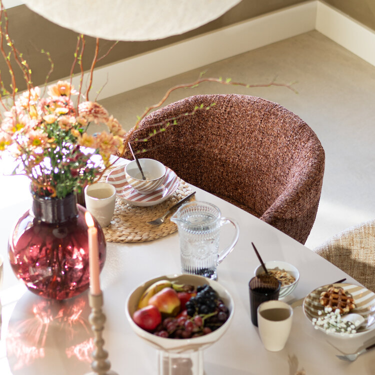 Esszimmerstuhl Lenn drehbar Chenille kupfer