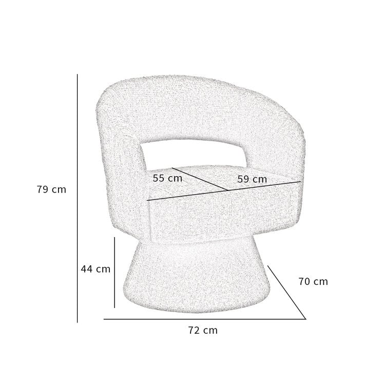 Sessel Josh drehbar Chenille taupe