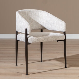 Esszimmerstuhl Bret Stoff off white/braun
