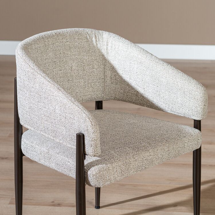Esszimmerstuhl Bret Stoff off white/braun