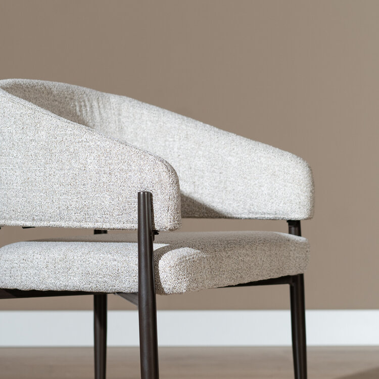 Esszimmerstuhl Bret Stoff off white/braun