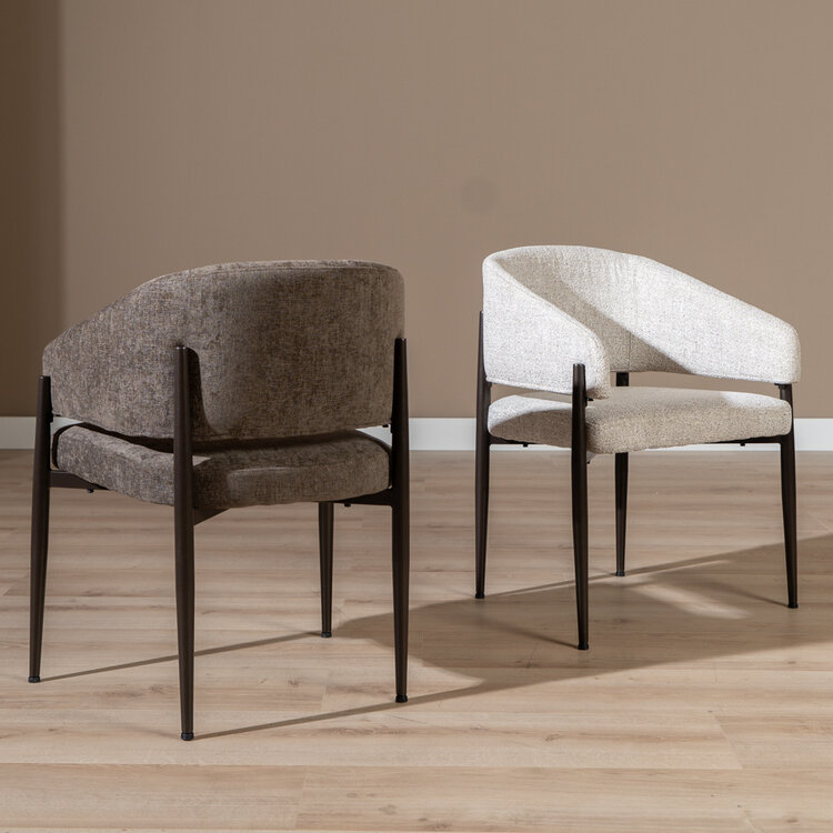 Esszimmerstuhl Bret Stoff off white/braun