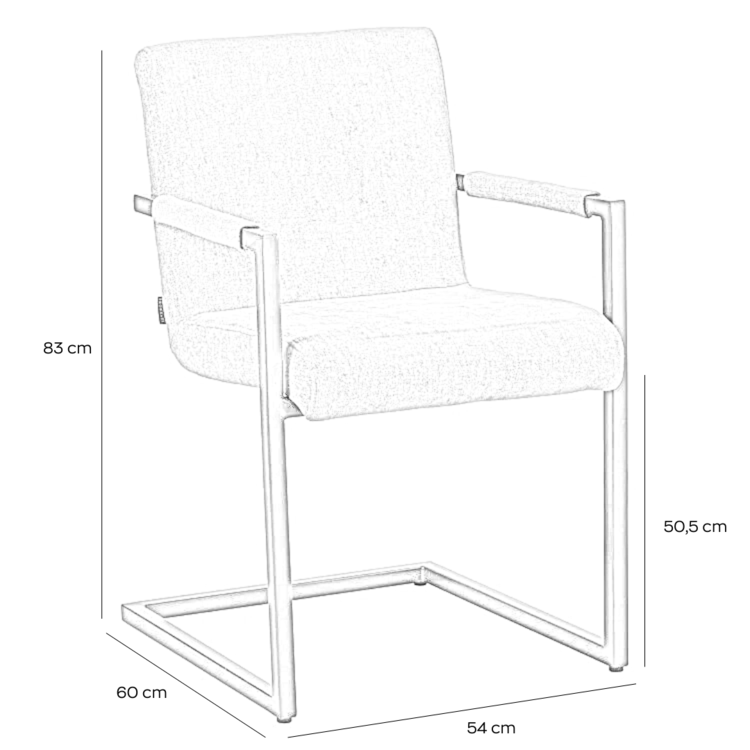Esszimmerstuhl Lio Stoff off white/braun