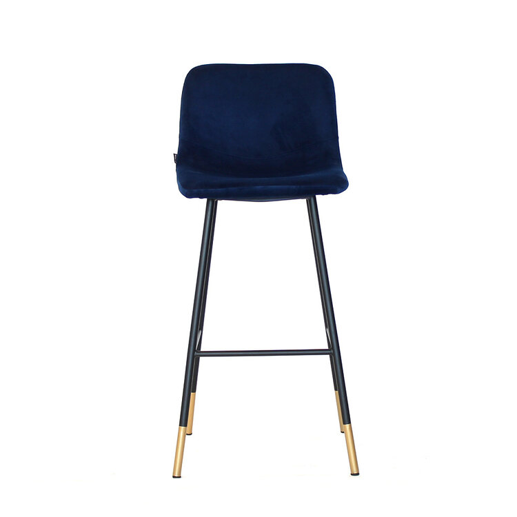 Barhocker Samt Mikky 65 - 78 cm blau