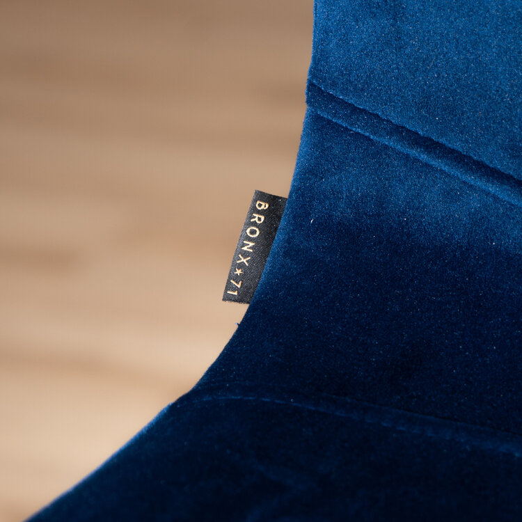 Barhocker Samt Mikky 65 - 78 cm blau