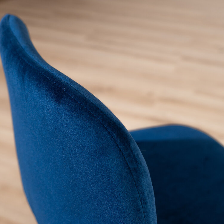 Barhocker Samt Mikky 65 - 78 cm blau