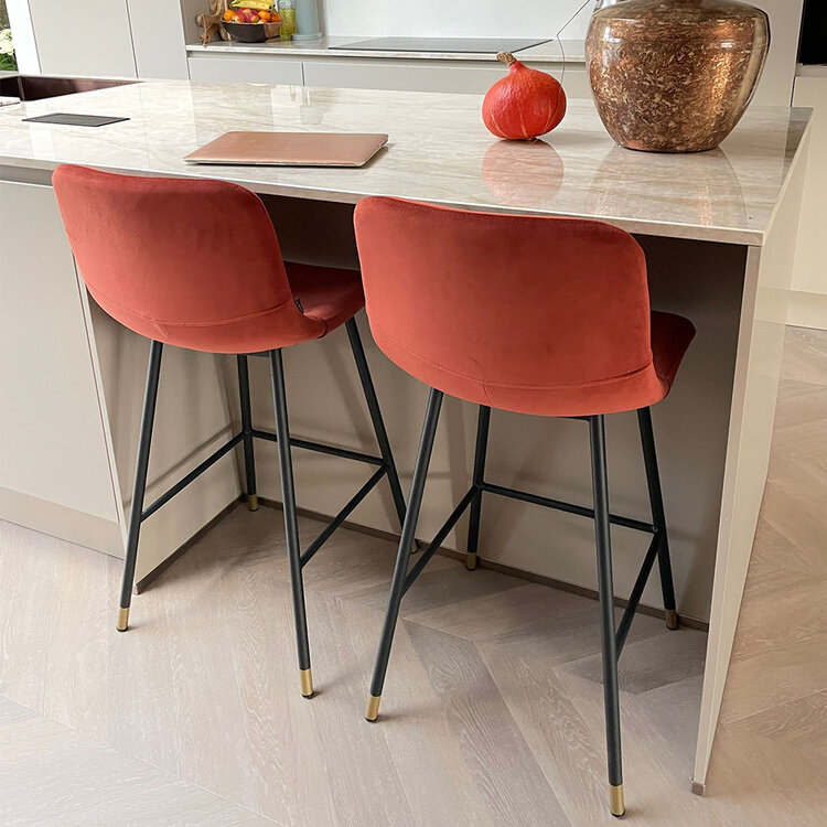 Barhocker Samt Mikky 65 - 78 cm kupfer