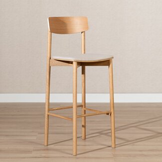 Barhocker Jane Eiche Natur/off white 80 cm