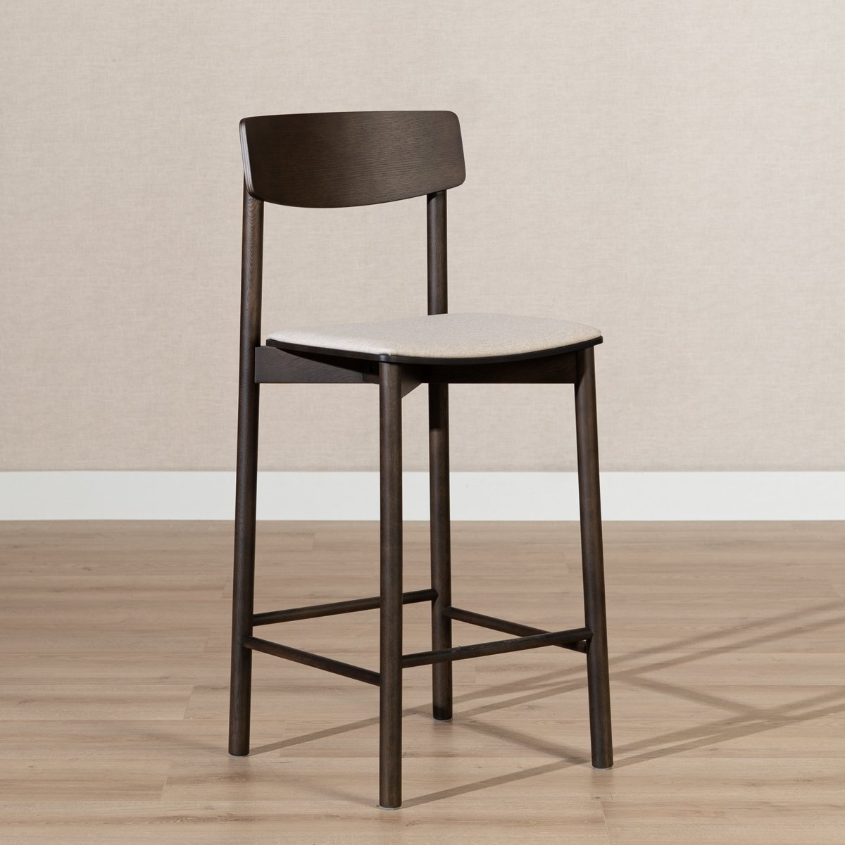 Barhocker Inez Eiche dunkel/off white 70 cm