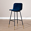 Barhocker Samt Mikky 65 - 78 cm blau
