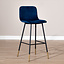 Barhocker Samt Mikky 65 - 78 cm blau