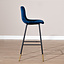 Barhocker Samt Mikky 65 - 78 cm blau