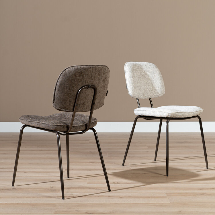 Esszimmerstuhl Stoff Javi off white/braun