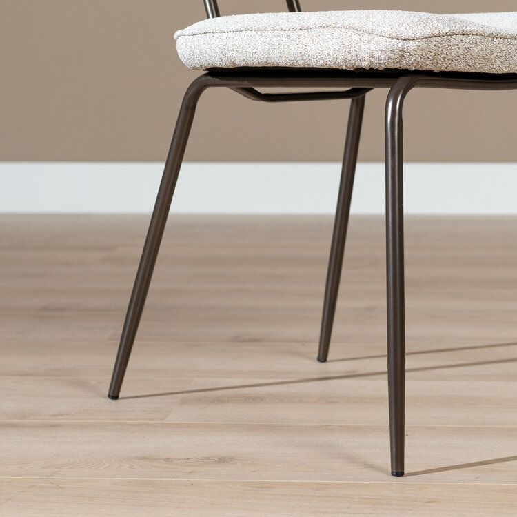 Esszimmerstuhl Stoff Javi off white/braun