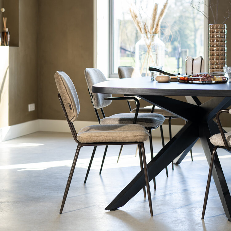 Esszimmerstuhl Jethro off white/braun