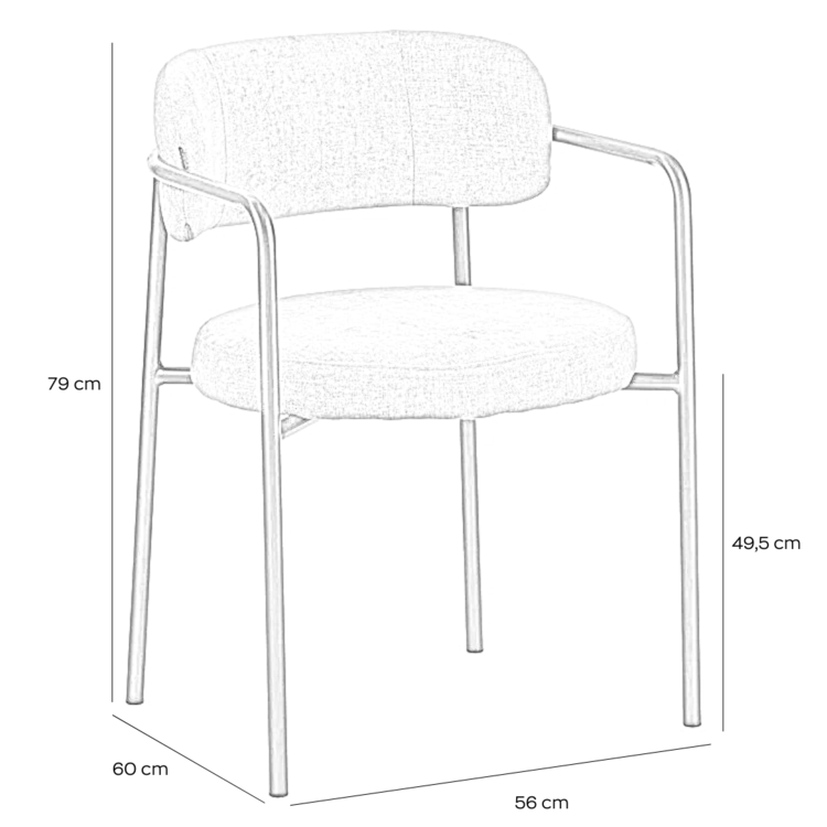 Esszimmerstuhl Gio Stoff off white/braun