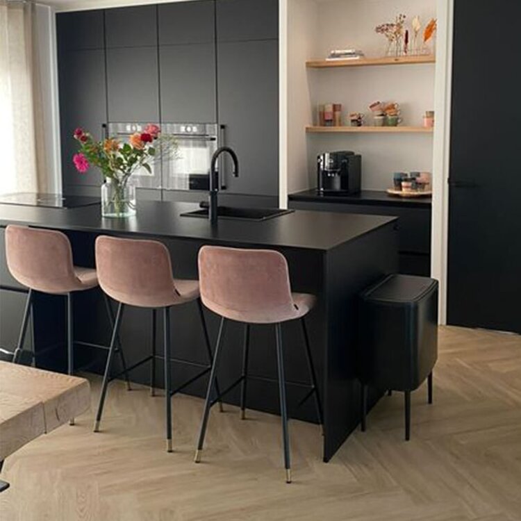 Barhocker Samt Mikky 65 - 78 cm rosa