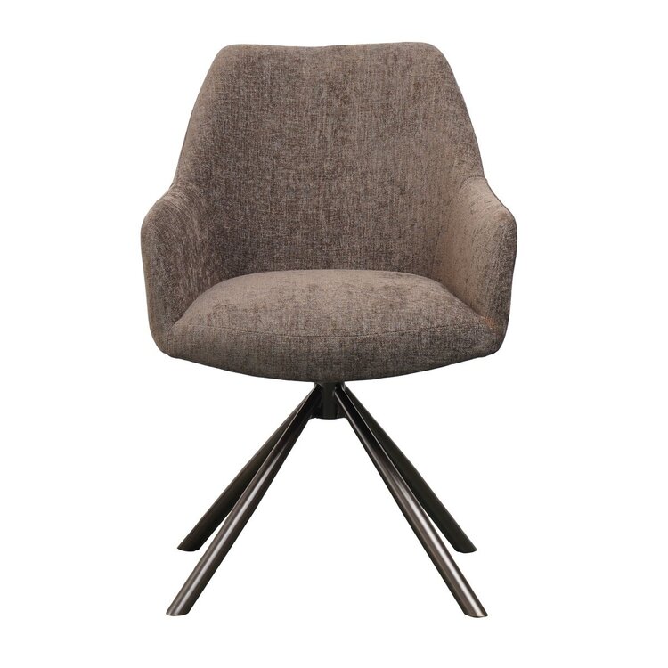 Esszimmerstuhl Kay Samt drehbar braun