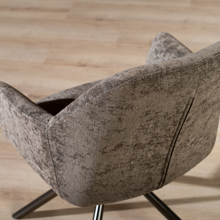 Esszimmerstuhl Kay Samt drehbar braun