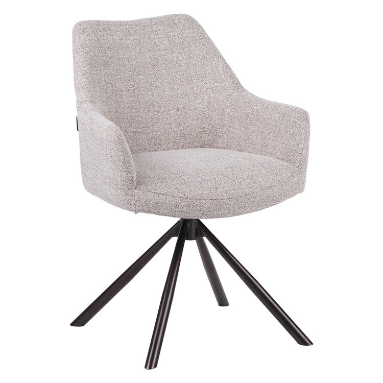 Esszimmerstuhl Kay Stoff drehbar off white/braun