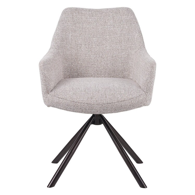 Esszimmerstuhl Kay Stoff drehbar off white/braun