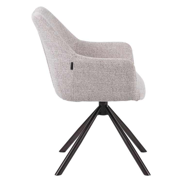 Esszimmerstuhl Kay Stoff drehbar off white/braun