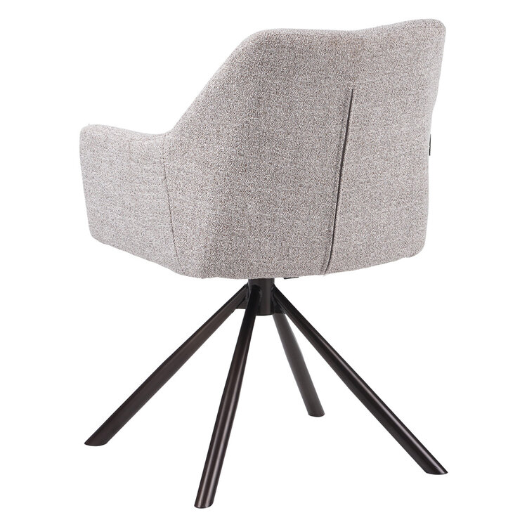 Esszimmerstuhl Kay Stoff drehbar off white/braun