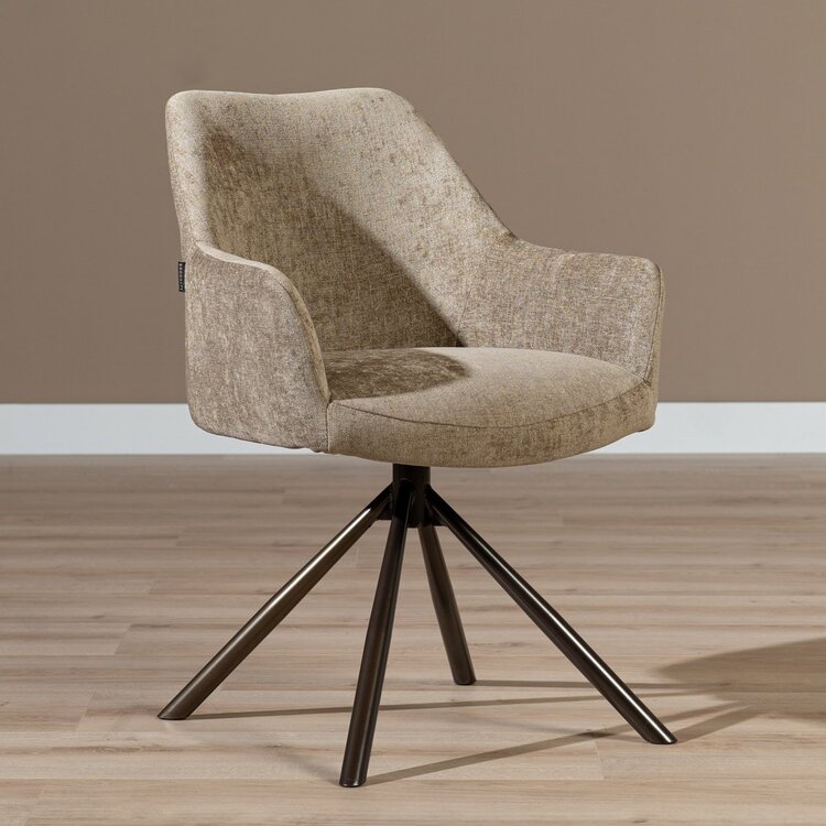 Esszimmerstuhl Kay Samt drehbar taupe