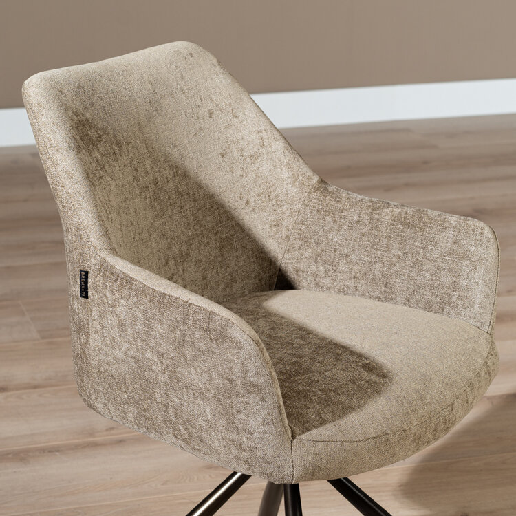 Esszimmerstuhl Kay Samt drehbar taupe