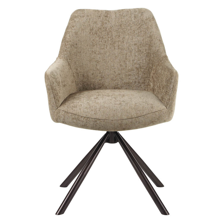 Esszimmerstuhl Kay Samt drehbar taupe