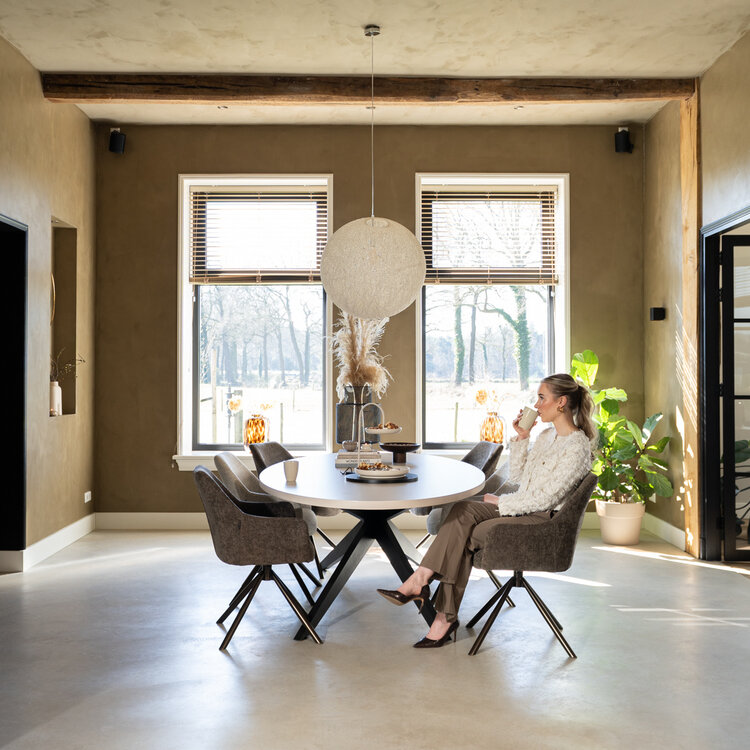 Esszimmerstuhl Kay Samt drehbar taupe