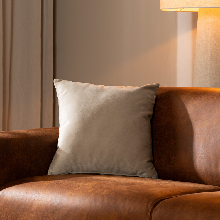 Samt Kissen Anna beige 45x45 cm