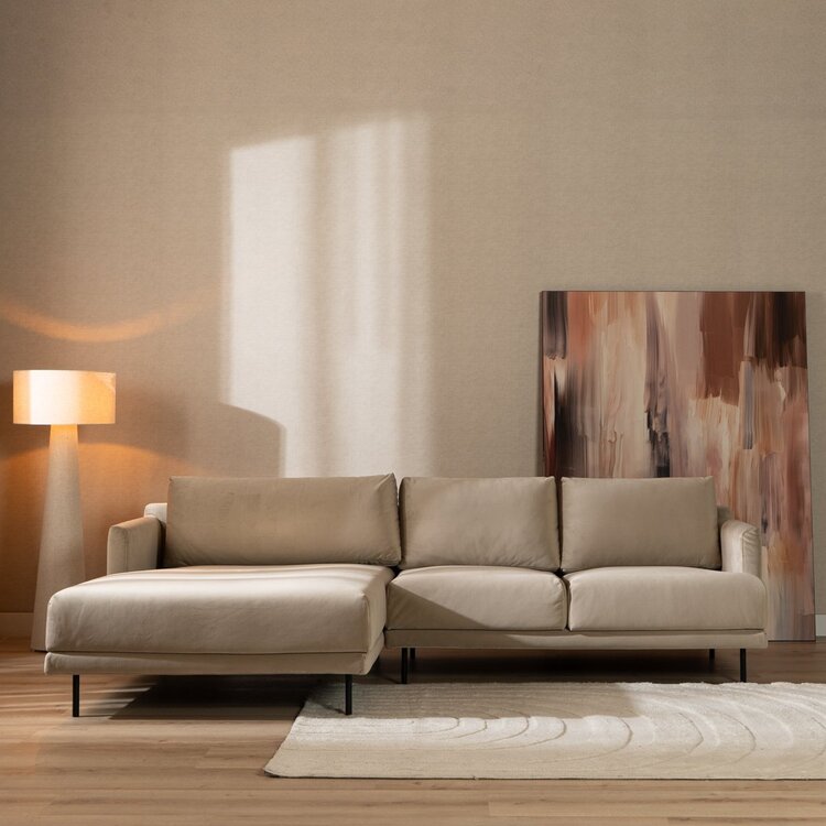 Ecksofa Denver Samt beige links