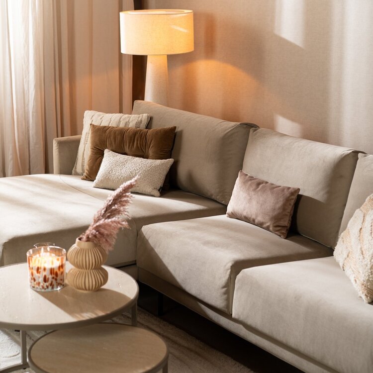 Ecksofa Denver Samt beige links