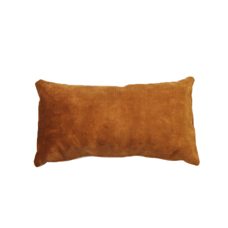 Samt Kissen Beau ockergelb/cognac 25x45 cm