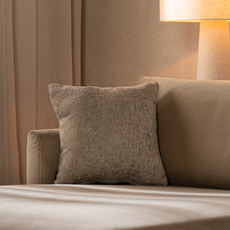 Kissen Feline Chenille Stoff taupe 45x45 cm