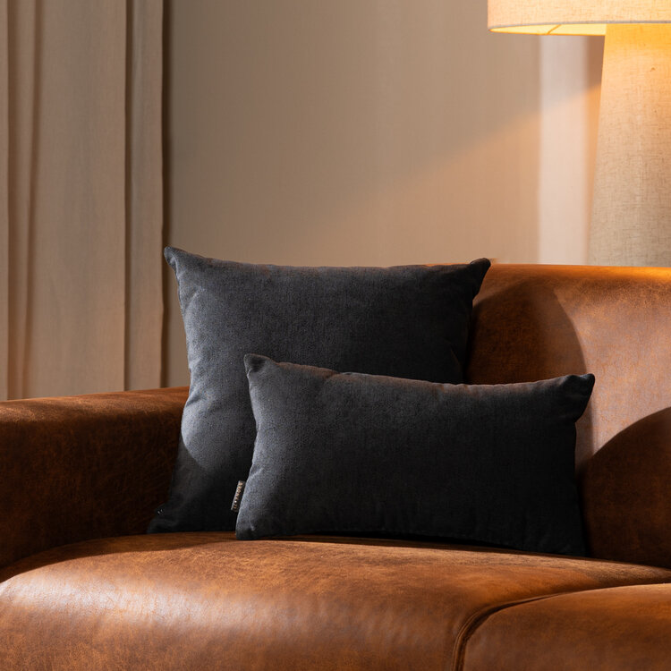 Stoff Kissen Myles schwarz 45x45 cm