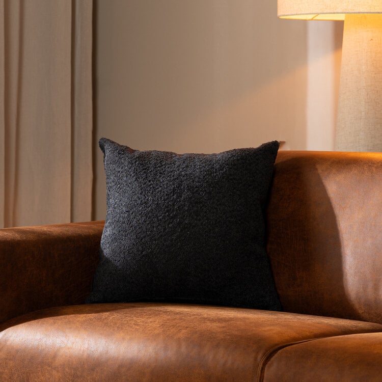 Bouclé Kissen Nora schwarz 45x45 cm