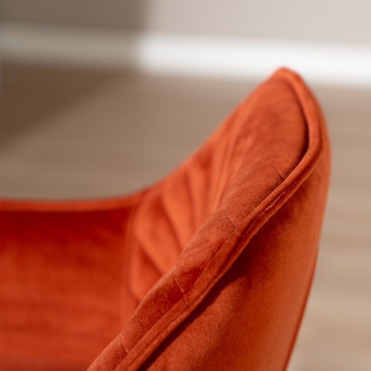 Barhocker Samt Fiona 65 - 78 cm kupfer