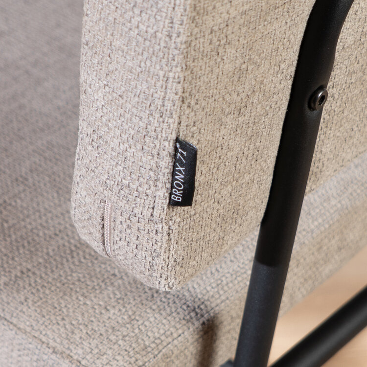 Barhocker Espen recycelter Stoff taupe 64 - 77 cm