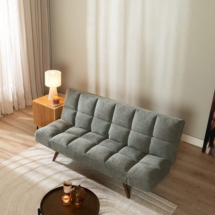 Schlafsofa 1,5-Sitzer Timo  recycelter Stoff grün