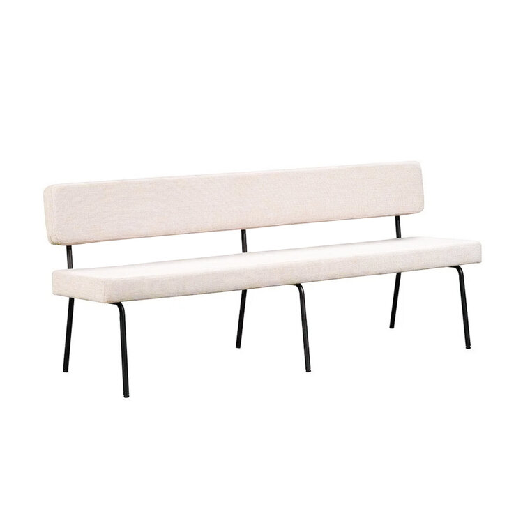 Esszimmerbank recycelter Stoff Espen beige 190 cm