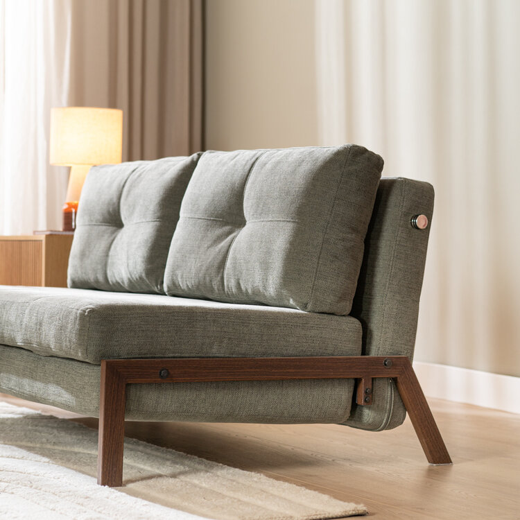 Schlafsofa 2-Sitzer Mikko recycelter Stoff grün