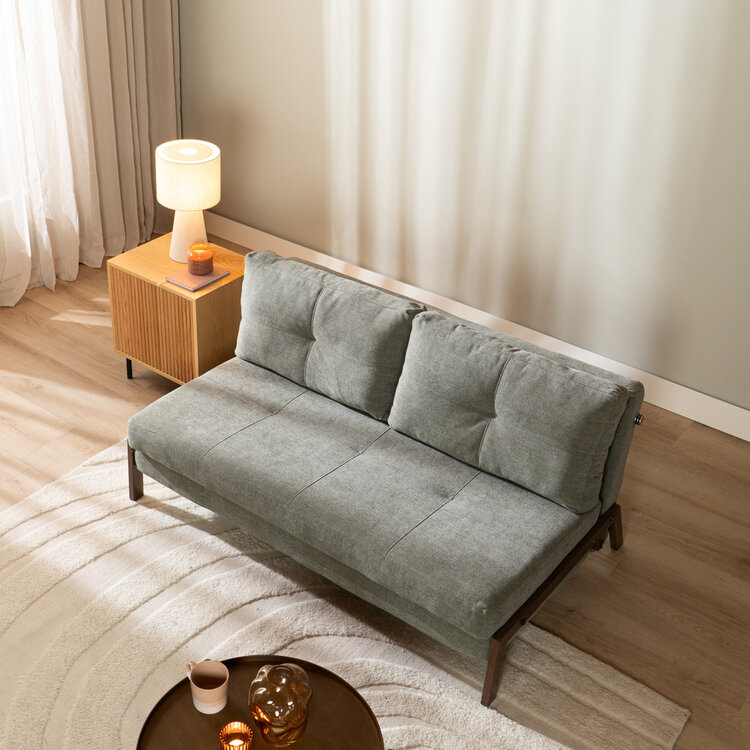 Schlafsofa 2-Sitzer Mikko recycelter Stoff grün