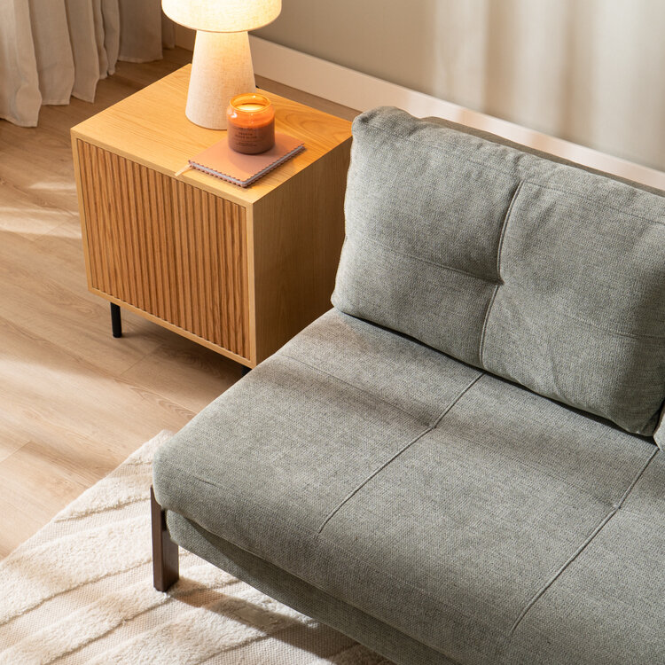 Schlafsofa 2-Sitzer Mikko recycelter Stoff grün