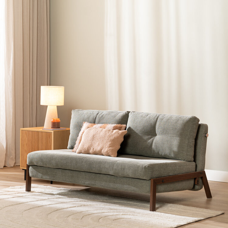 Schlafsofa 2-Sitzer Mikko recycelter Stoff grün