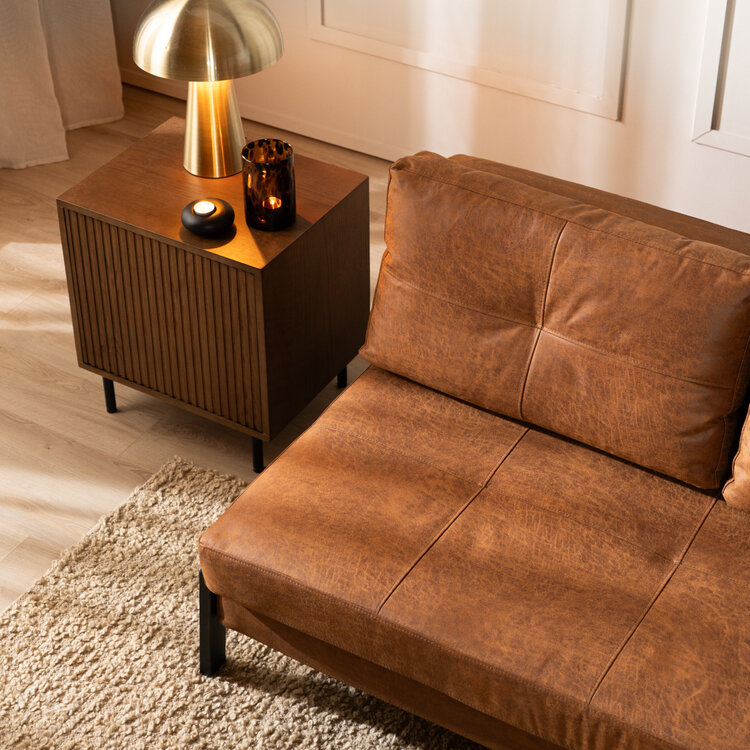 Schlafsofa 2-Sitzer Mikko Eco-Leder cognac